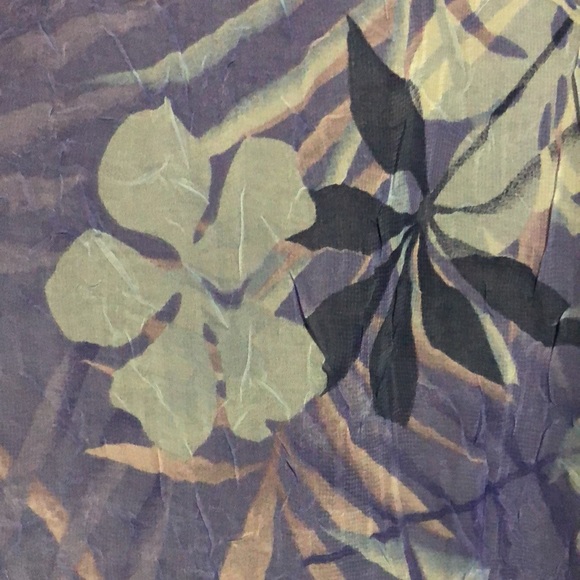 STYLE & Co. Lavender Floral Sheer Lined Short Sleeve Button Down Blouse Size 8 - Picture 4 of 9